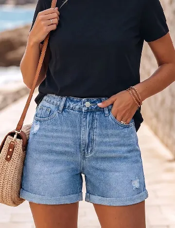 Pantaloni scurti SHEIN, albastru