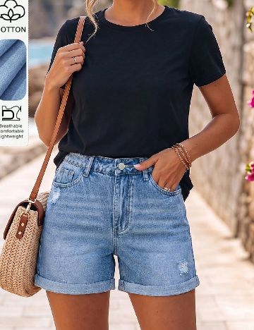 Pantaloni scurti SHEIN, albastru