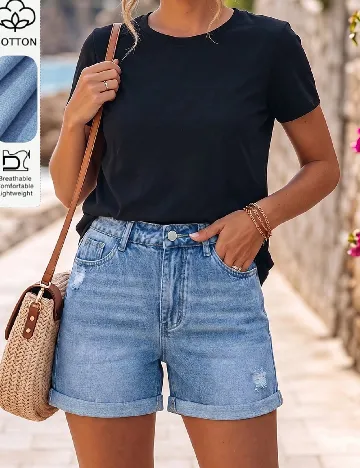 Pantaloni scurti SHEIN, albastru