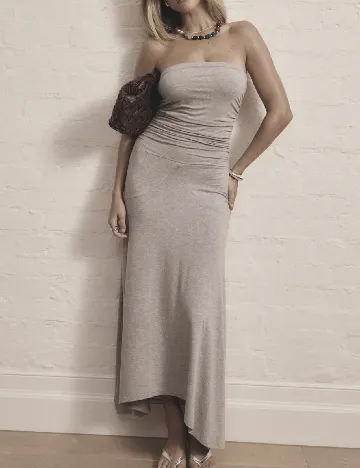 Rochie medie Aralina, gri inchis