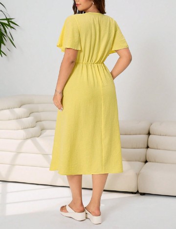 Rochie medie SHEIN CURVE, galben
