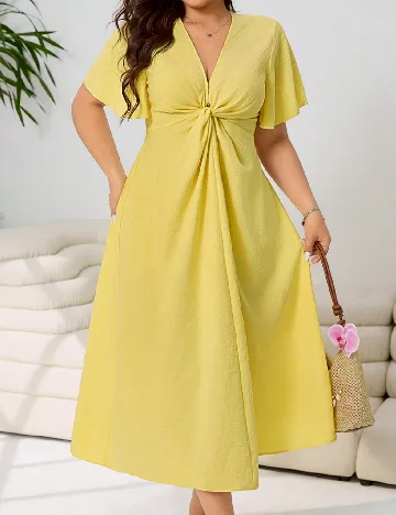 Rochie medie SHEIN CURVE, galben