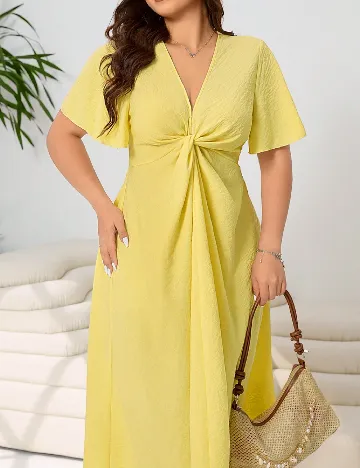Rochie medie SHEIN CURVE, galben