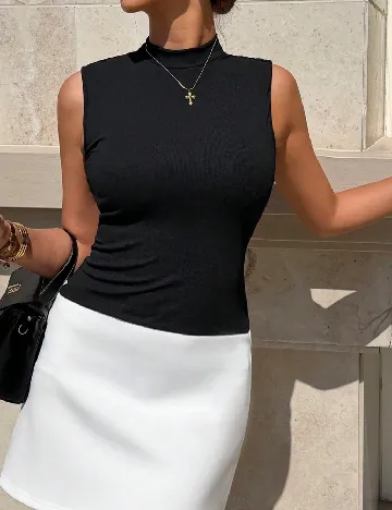 Rochie scurta SHEIN, negru/alb