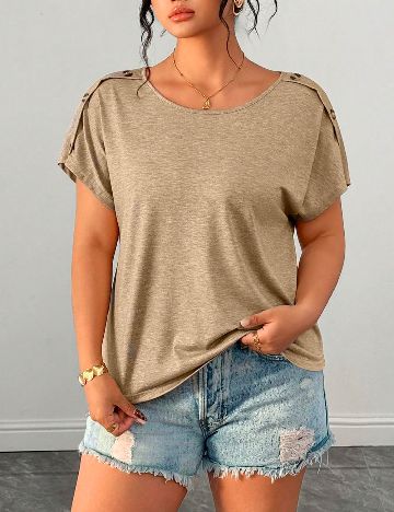 Tricou SHEIN CURVE, maro deschis