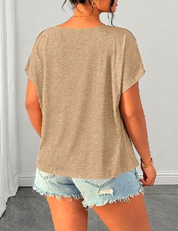 Tricou SHEIN CURVE, maro deschis