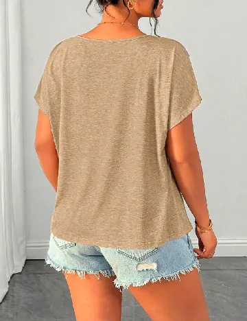Tricou SHEIN CURVE, maro deschis