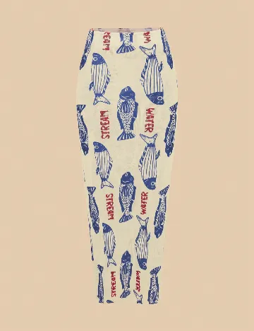 Costum de baie SHEIN, crem/albastru