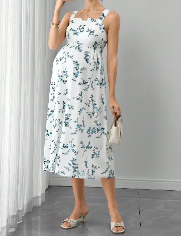 Rochie medie SHEIN Maternity, alb