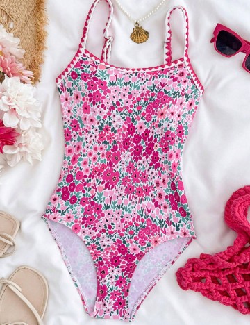 Costum de baie Shein Kids, roz