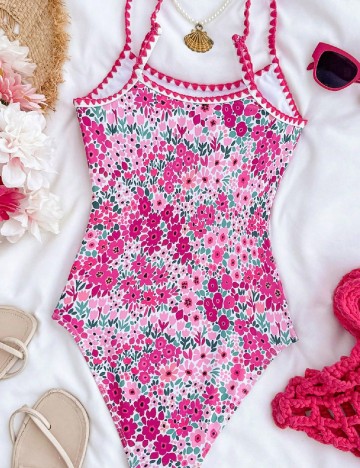Costum de baie Shein Kids, roz