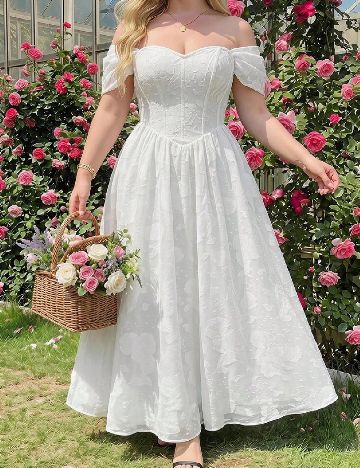 Rochie lunga SHEIN CURVE, alb