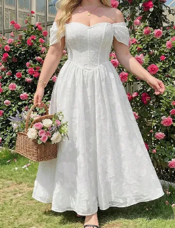 Rochie lunga SHEIN CURVE, alb
