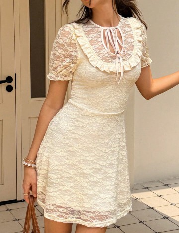 Rochie scurta SHEIN, crem