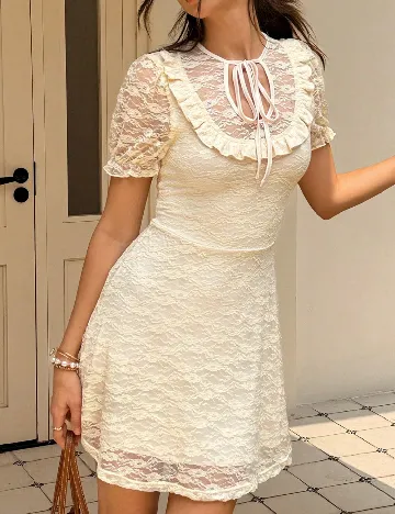 Rochie scurta SHEIN, crem