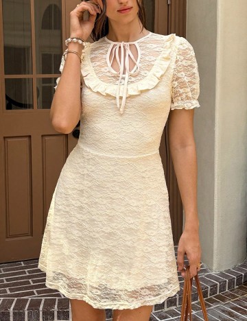 Rochie scurta SHEIN, crem