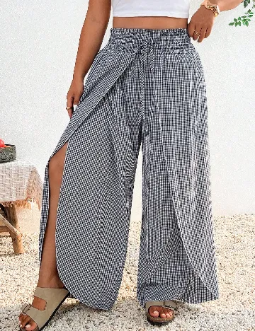 Pantaloni SHEIN CURVE, alb/negru