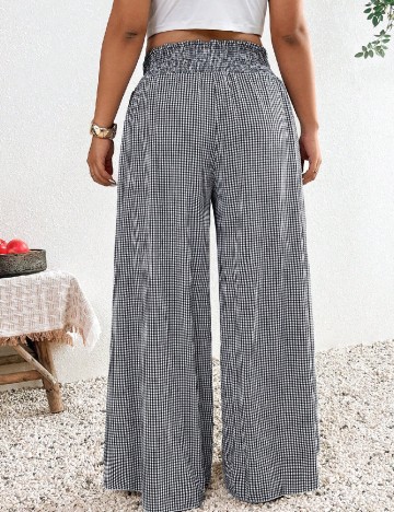 Pantaloni SHEIN CURVE, alb/negru