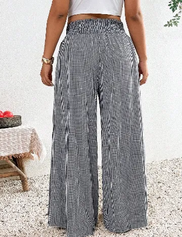 Pantaloni SHEIN CURVE, alb/negru