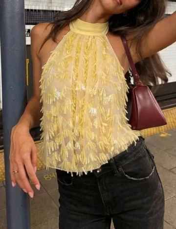 Top SHEIN, galben