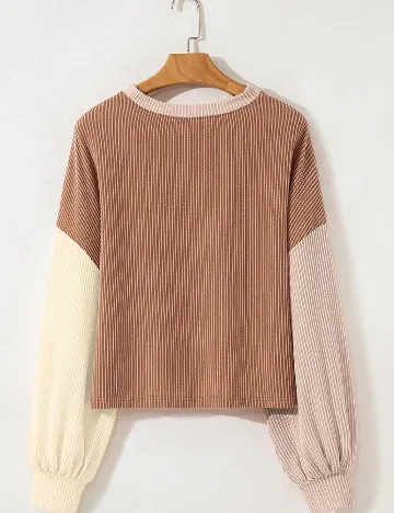 Bluza SHEIN, maro/crem