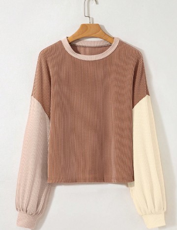 Bluza SHEIN, maro/crem
