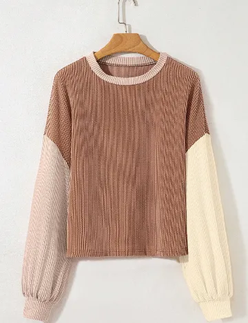 Bluza SHEIN, maro/crem