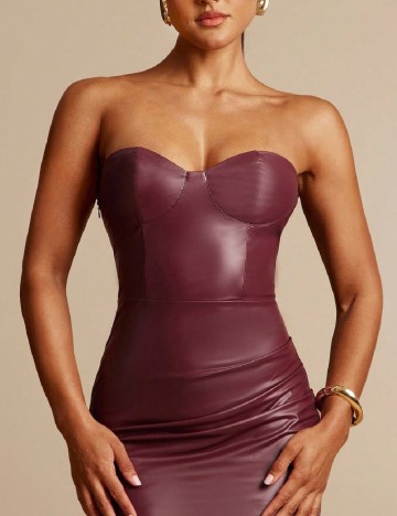 Rochie lunga Silquee, visiniu