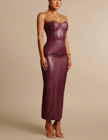 Rochie lunga Silquee, visiniu