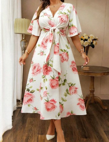 Rochie lunga SHEIN CURVE, alb