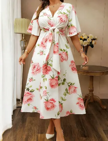 Rochie lunga SHEIN CURVE, alb