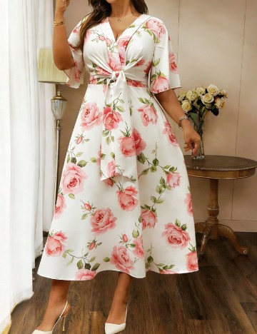 Rochie lunga SHEIN CURVE, alb