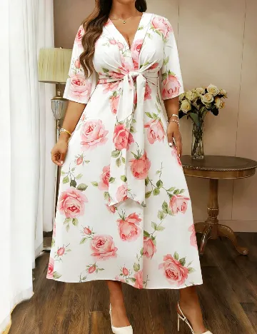 Rochie lunga SHEIN CURVE, alb