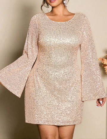 Rochie scurta SHEIN CURVE, crem