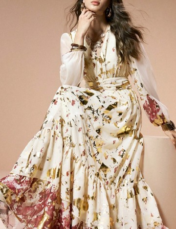 Rochie lunga SHEIN, crem