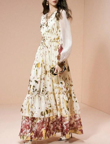 Rochie lunga SHEIN, crem