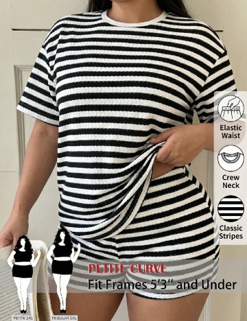 Compleu SHEIN CURVE, alb/negru
