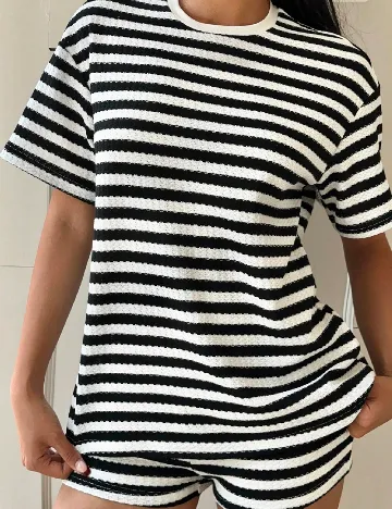 Compleu SHEIN CURVE, alb/negru