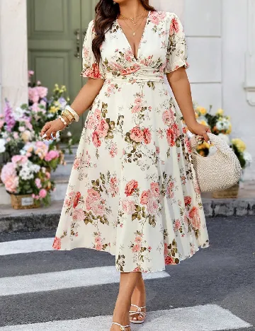 Rochie medie SHEIN CURVE, floral print