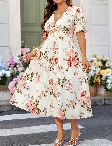 Rochie medie SHEIN CURVE, floral print