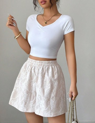 Pantaloni scurti SHEIN, crem