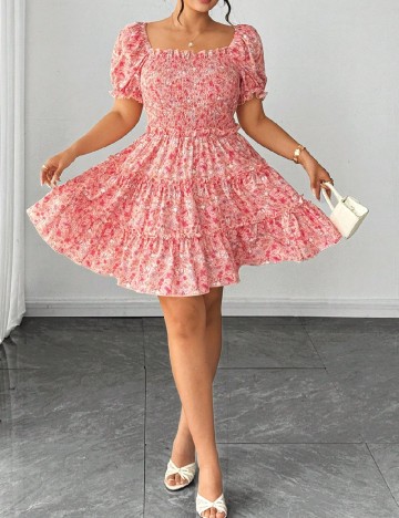Rochie scurta SHEIN CURVE, floral print