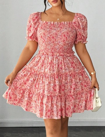 Rochie scurta SHEIN CURVE, floral print