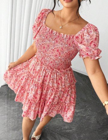 Rochie scurta SHEIN CURVE, floral print