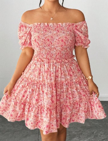 Rochie scurta SHEIN CURVE, floral print