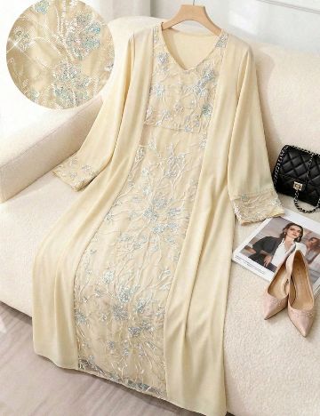Rochie lunga SHEIN, crem