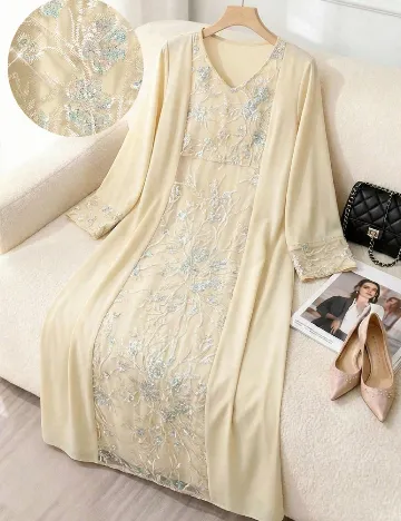Rochie lunga SHEIN, crem