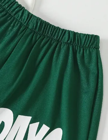 Compleu Shein Kids, verde/alb