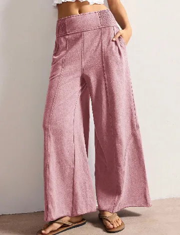 Pantaloni SHEIN, roz pudra inchis
