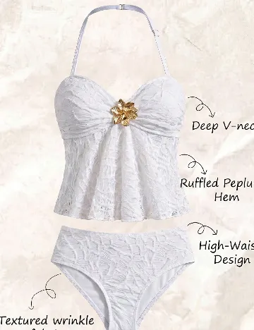 Costum de baie Shein Kids, alb